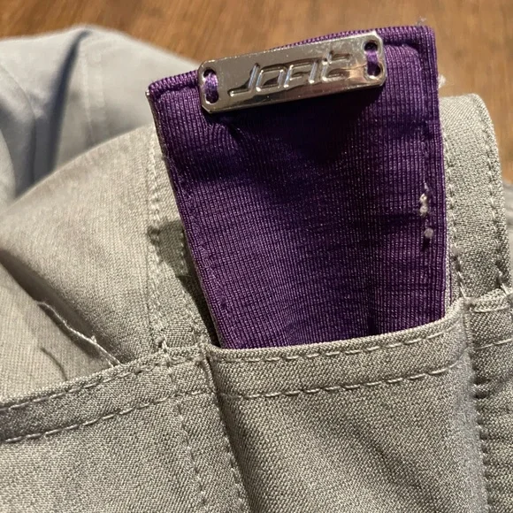 Jofit Shorts Gray and Purple Activewear Golf with Belt - size 00 - Picture 3 of 7